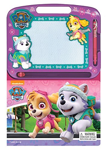 Paw Patrol Read & Doodle - Learning resources for kids, a magnetic drawing pad, an easy-to-use pen, 22-page board book for reading and drawing book cover