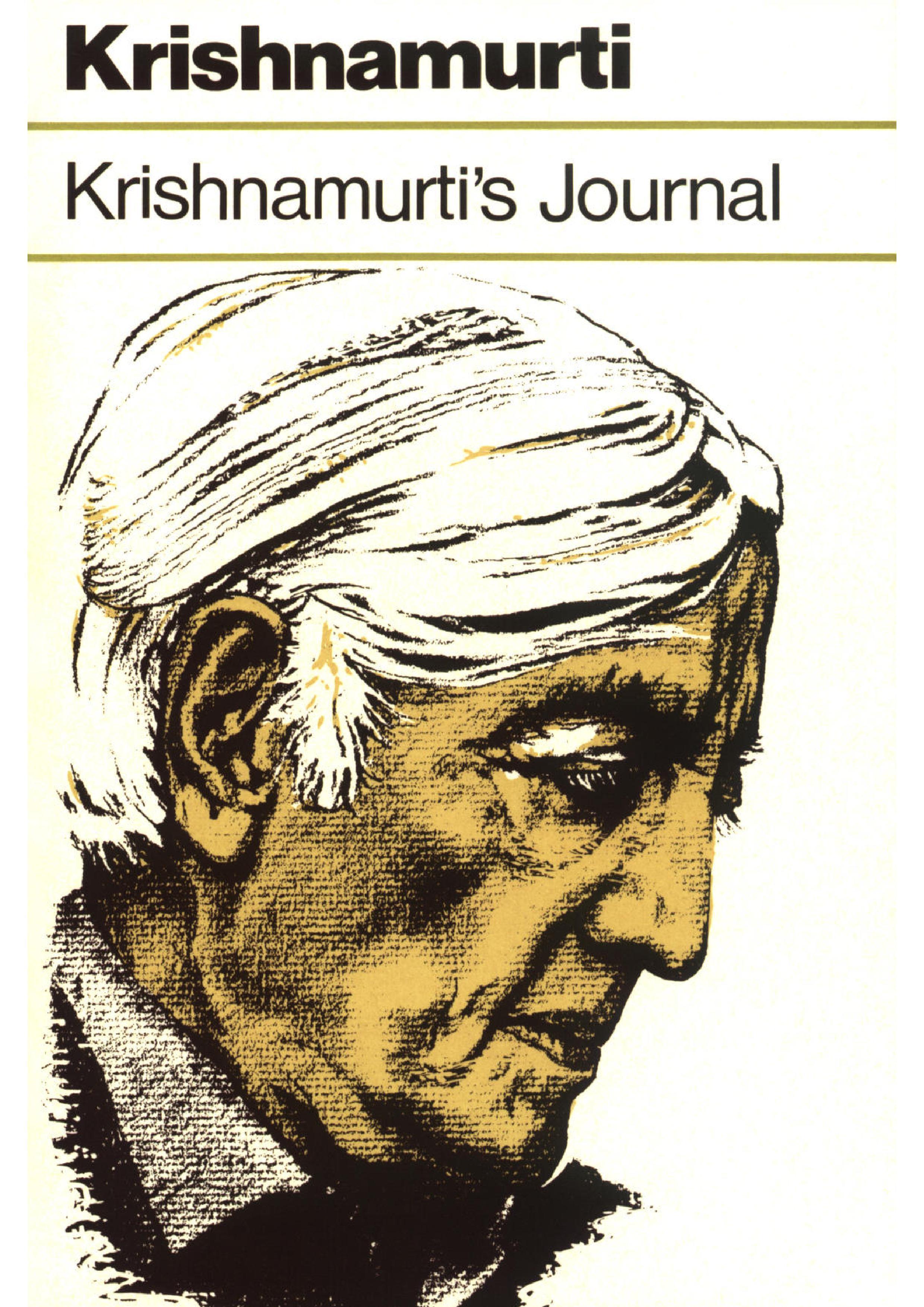 Krishnamurti's Journal by J. Krishnamurti Goodreads