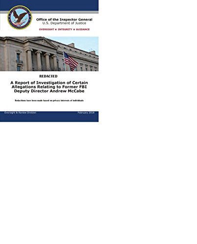 Fbi Interface A Report of Investigation of Certain Allegations Relating to Former FBI ...