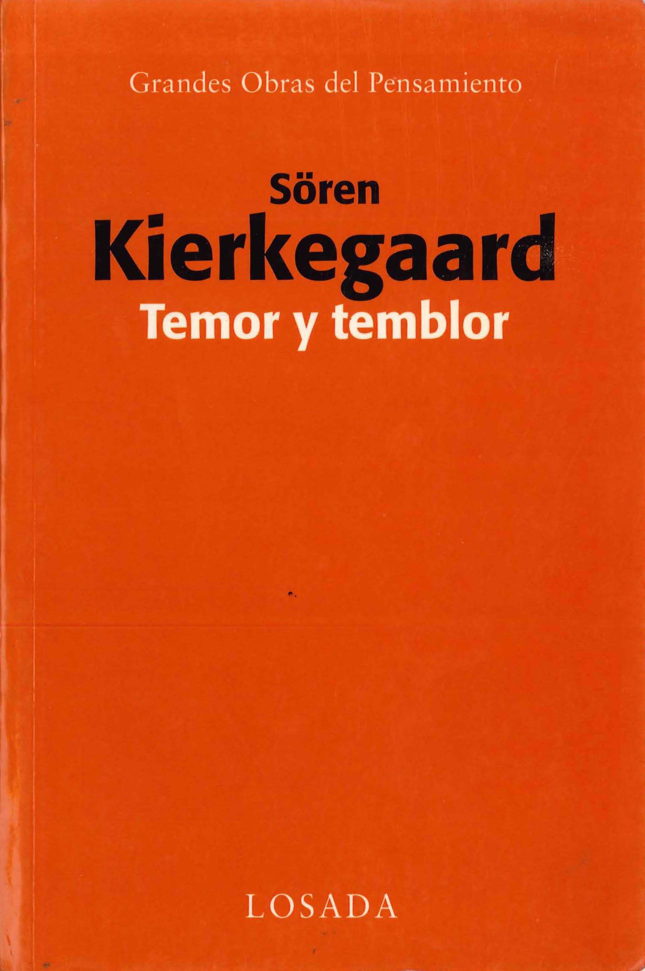 Temor y temblor by Søren Kierkegaard Goodreads