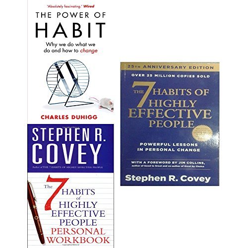The Power of Habit, The 7 Habits of Highly Effective People, The 7 Habits of Highly Effective People Personal Workbook book cover