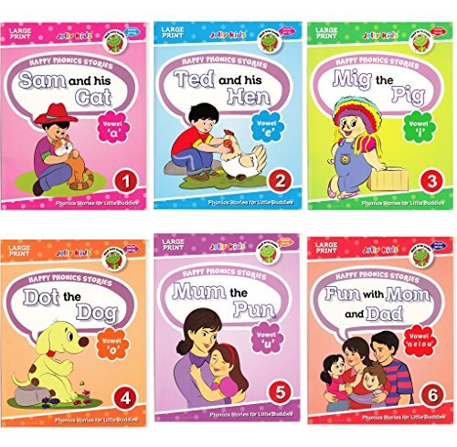 Jolly Kids Read With Happy Phonics Stories (Set of 6)| Vowel Sound