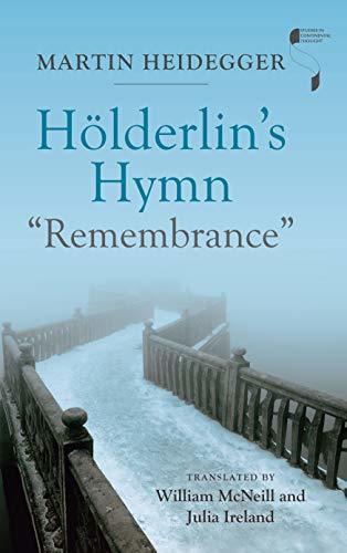 Hölderlin's Hymn "Remembrance" book cover
