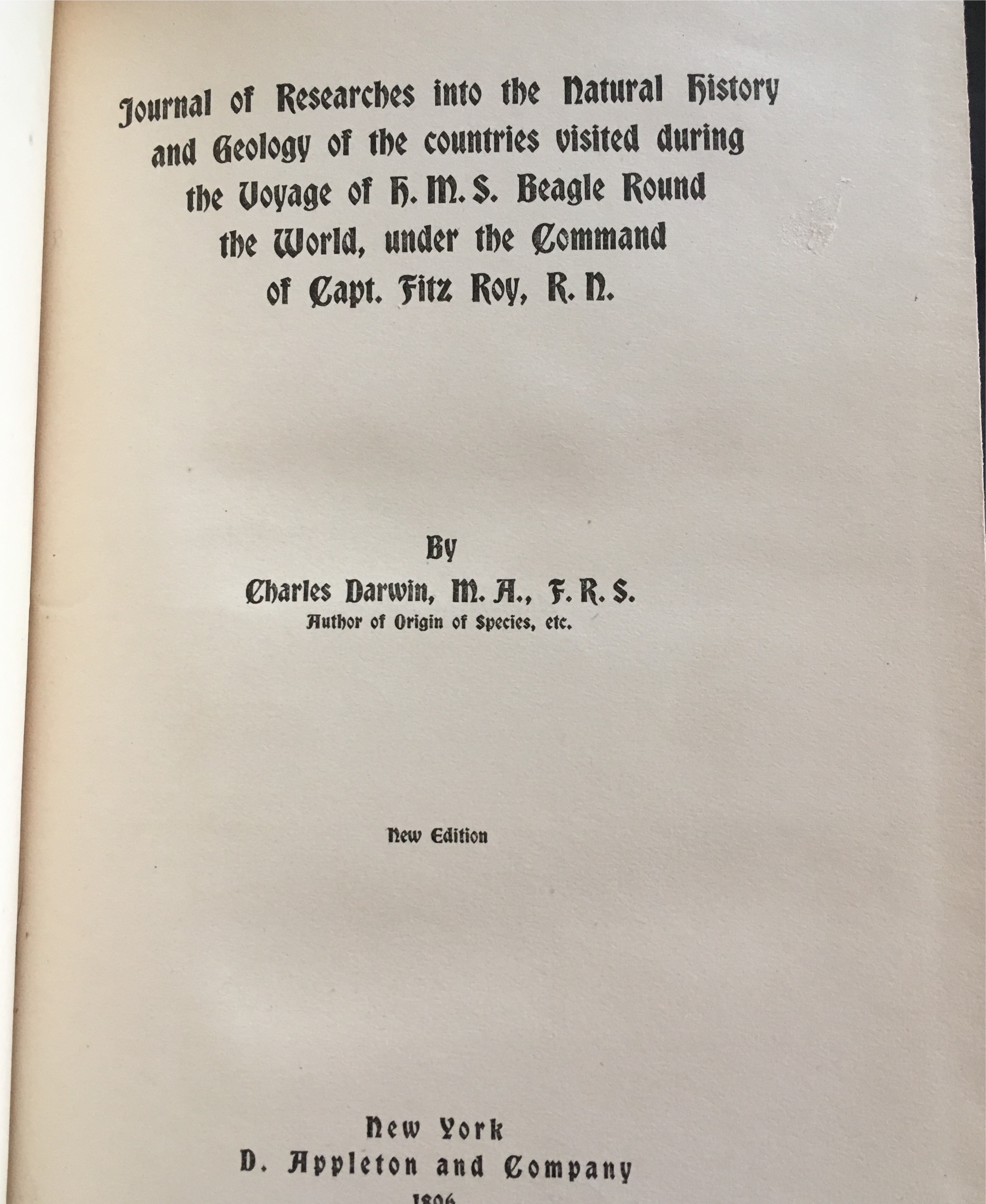 Journal of Researches into the Natural History and Geology of the