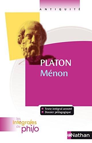 Les intégrales de Philo - PLATON, Menon book cover