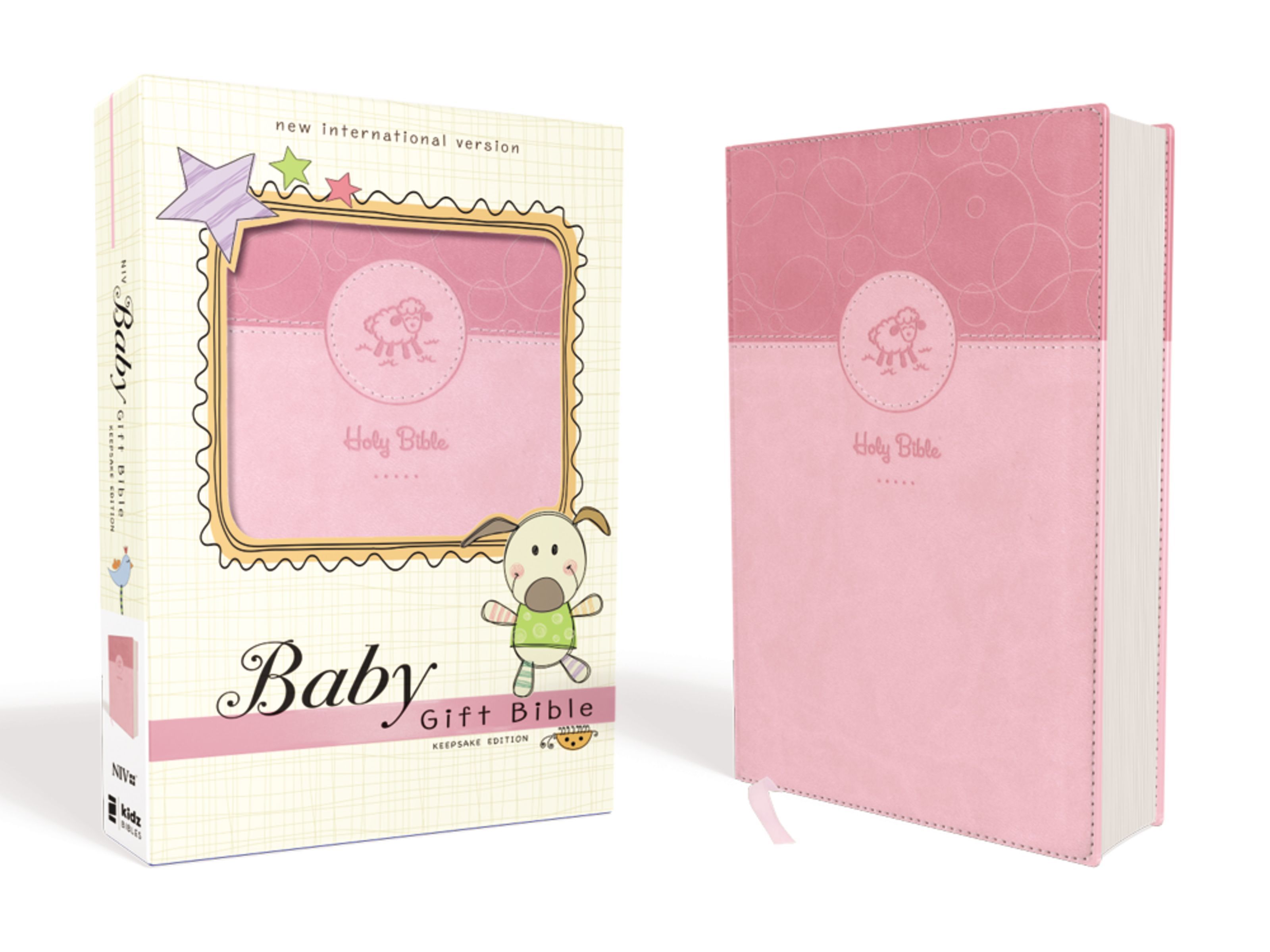 NIV, Baby Gift Bible, Holy Bible, Leathersoft, Pink, Red Letter
