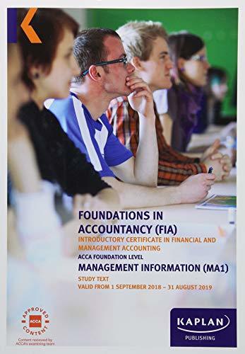 MA1 - MANAGEMENT INFORMATION - STUDY TEXT by Kaplan Publishing | Goodreads