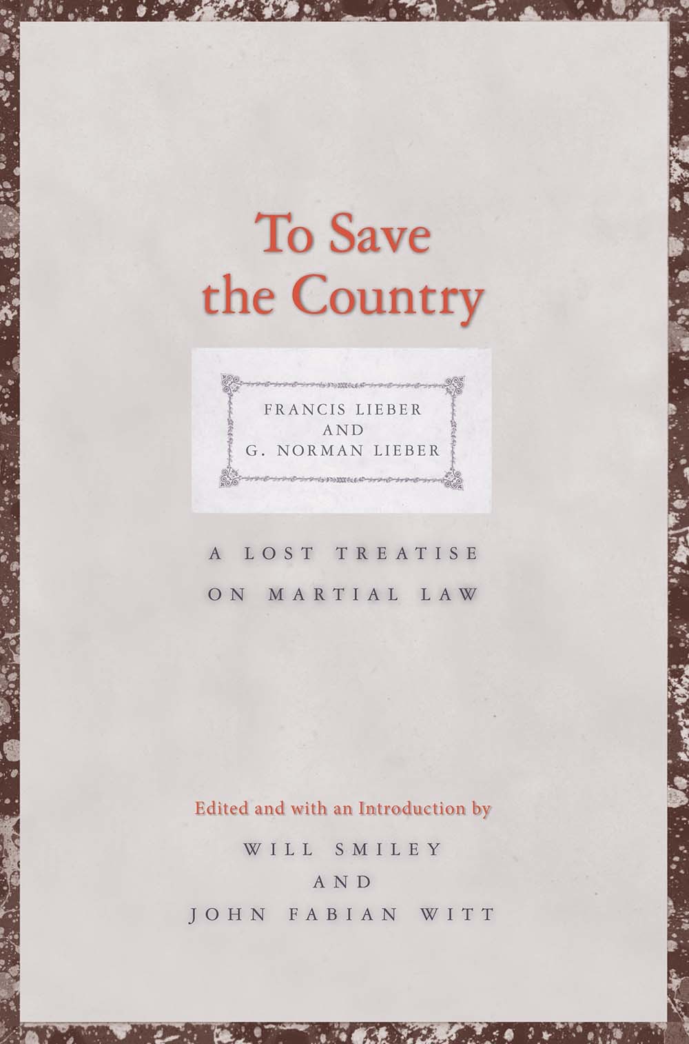 To Save the Country book cover