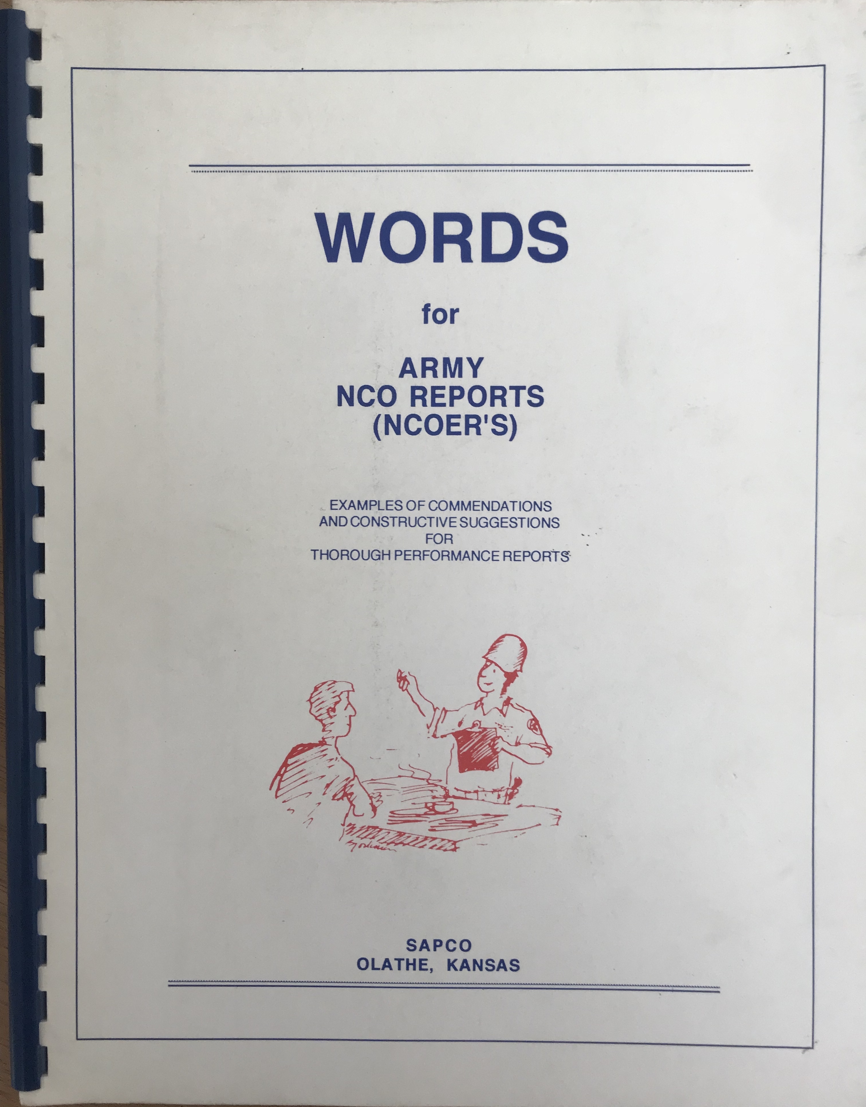 Words for Army NCO Reports (NCOER's) by SAPCO Goodreads