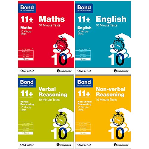 Bond 11+: 10 Minute Tests ,7-8 years Bundle: English, Maths, Non-verbal ...