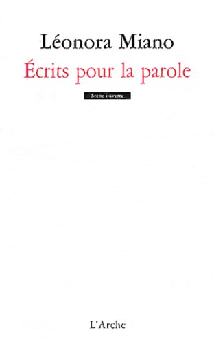 Écrits pour la parole book cover