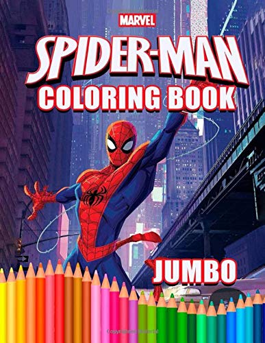 Spider Man JUMBO Coloring Book: Super Fun Coloring Book For Kids by ...