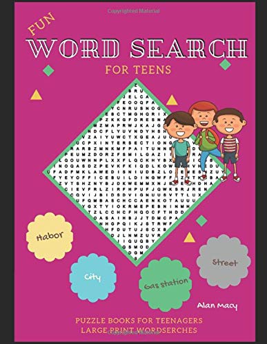 Fun Word Search for teens, puzzle books for teenagers, large print ...