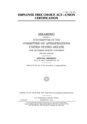 Employee Free Choice Act union certification by U.S. Senate Goodreads
