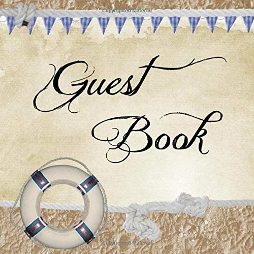 Guest Book Nautical style guest log book with blank lined pages for