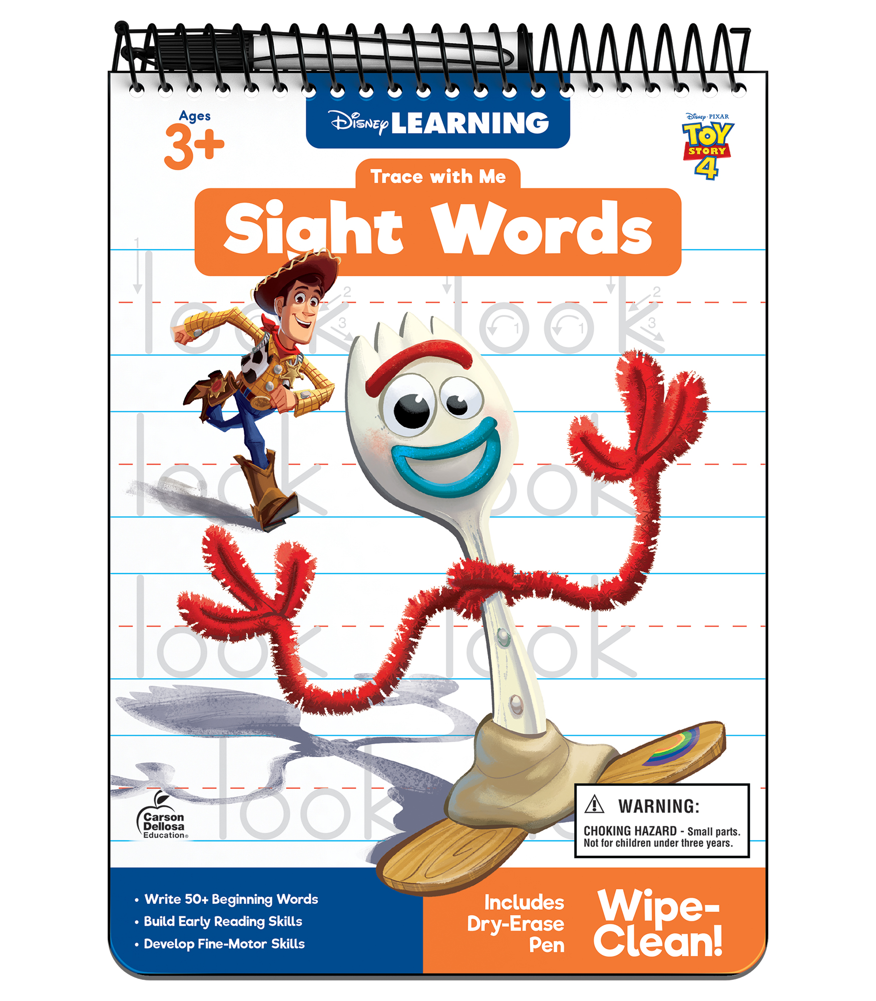 Disney Learning Toy Story 4 Trace With Me Wipe Clean Sight Words
