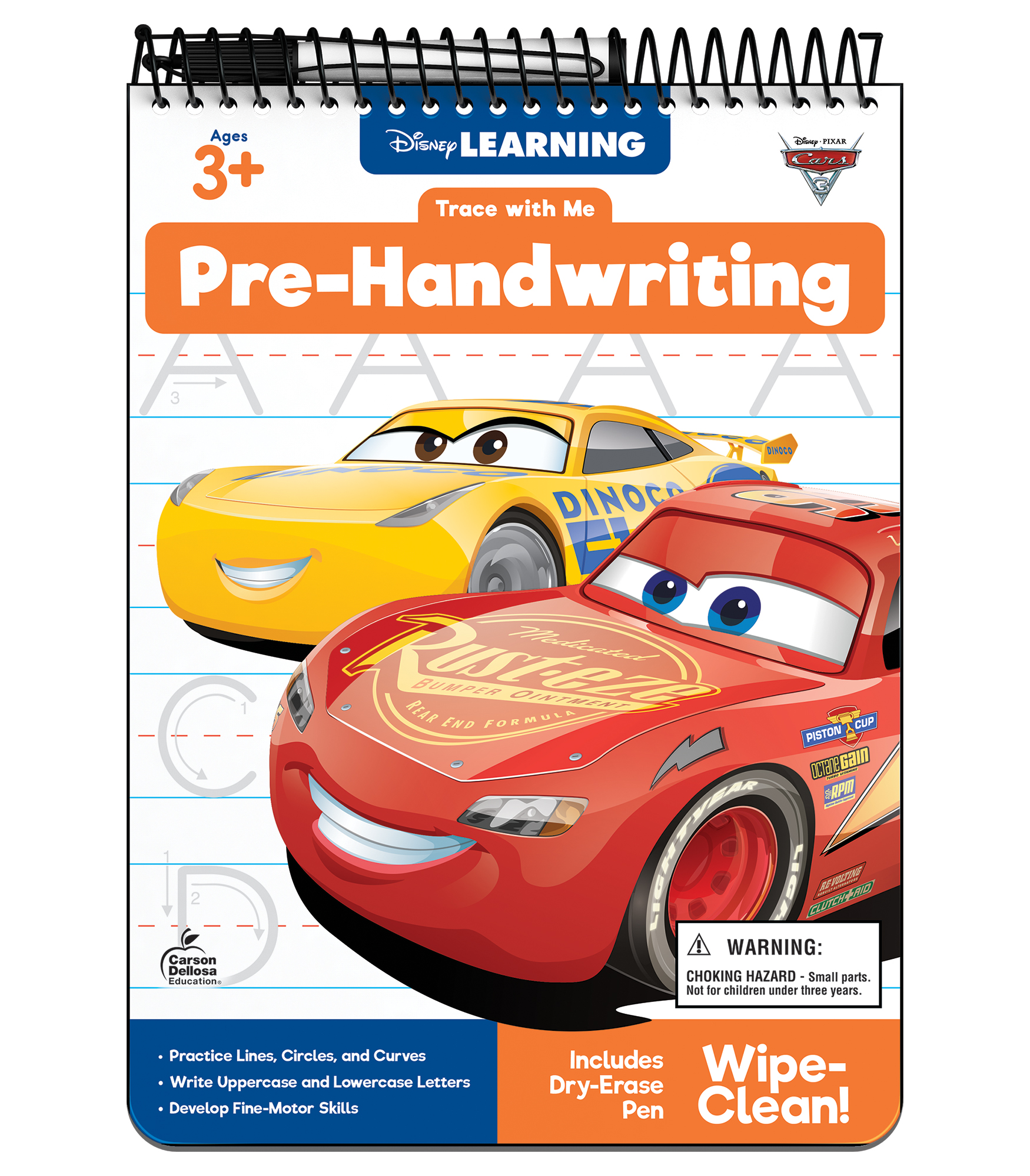 Disney Learning Cars 3 Trace With Me PreHandwriting Tracing Books for