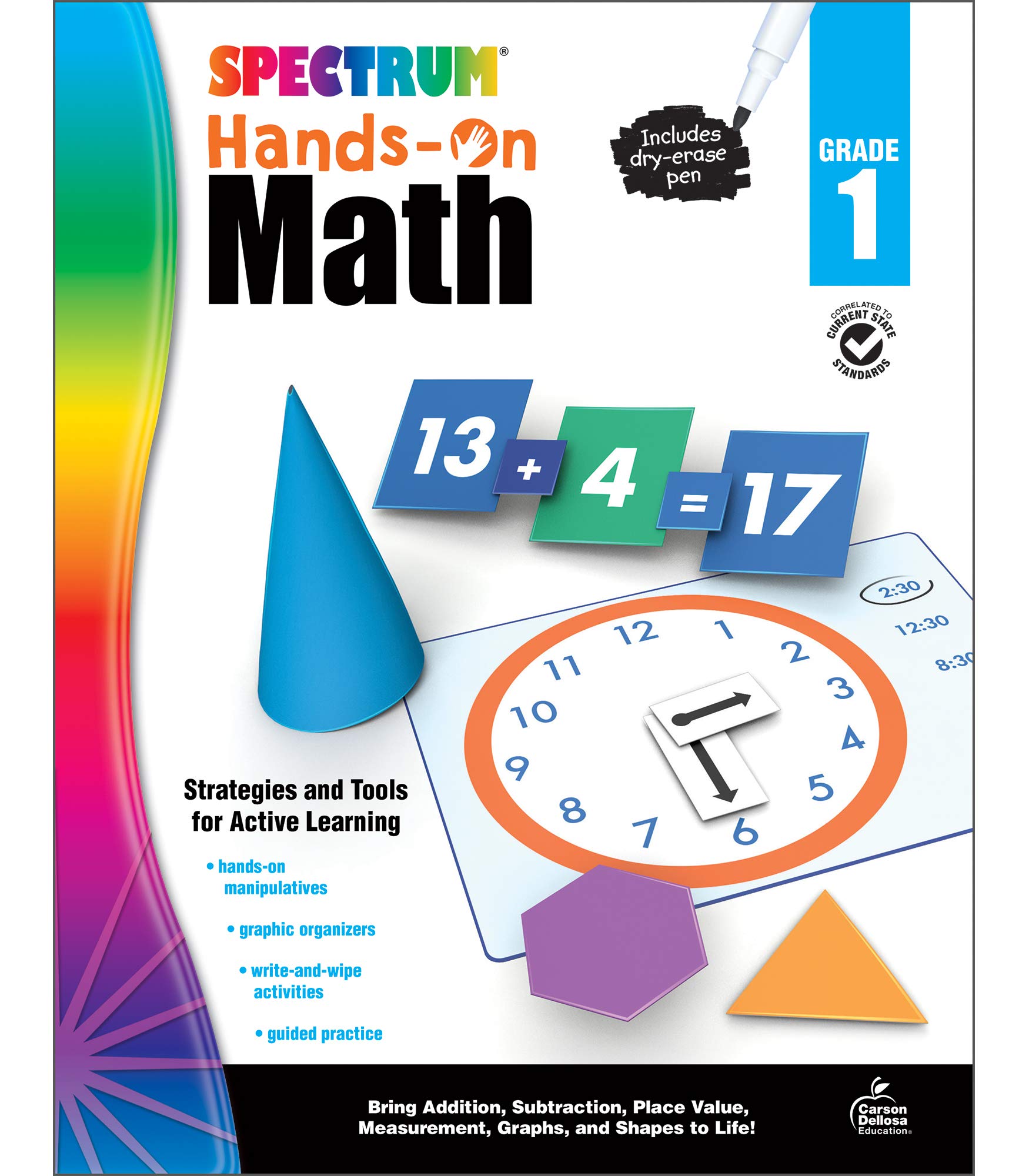 Spectrum 1st Grade HandsOn Math Workbook, Ages 6 to 7, Grade 1 Hands