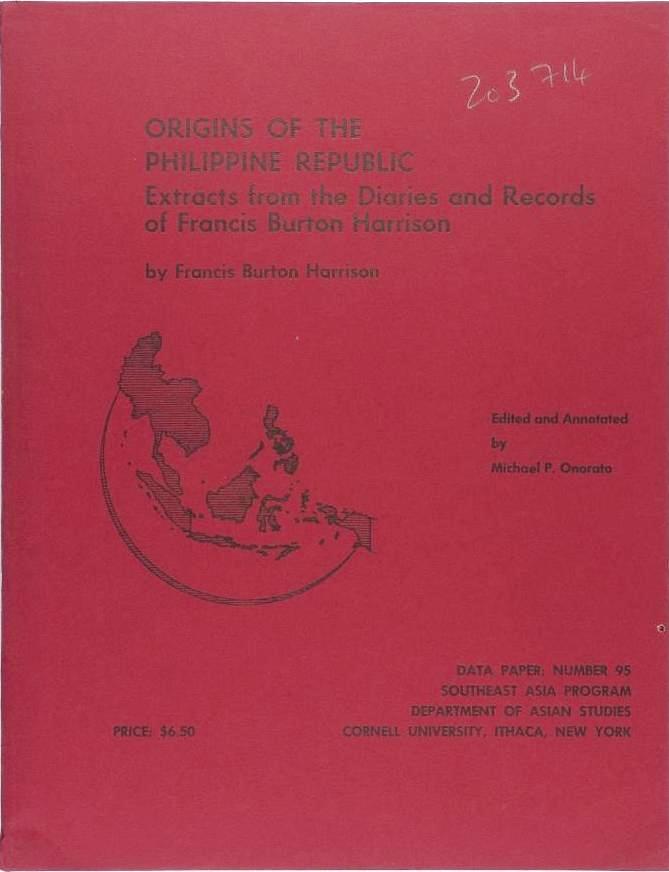Origins Of The Philippine Republic book cover