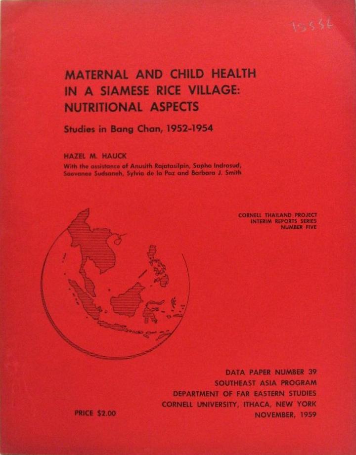 Maternal And Child Health In A Siamese Rice Village book cover