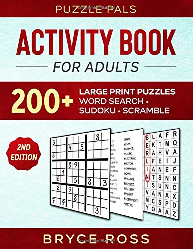 ACTIVITY BOOK FOR ADULTS: 200+ Large Print Puzzles by Puzzle Pals ...