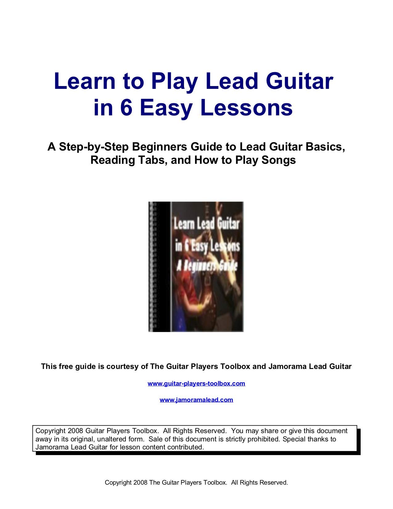 6 Part Beginners Lead Guitar Course Lead Guitar Lesson Guide guitar
