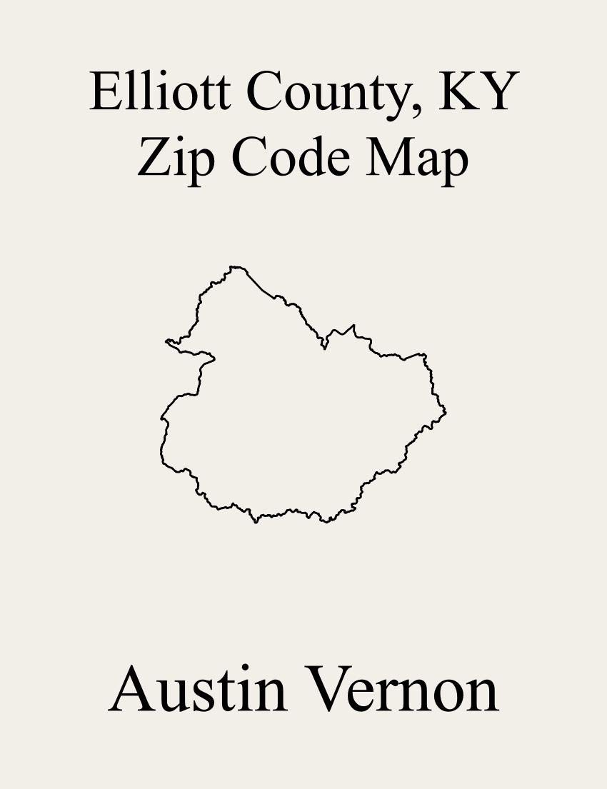 Elliott County, Kentucky Zip Code Map Includes Sandy Hook, and