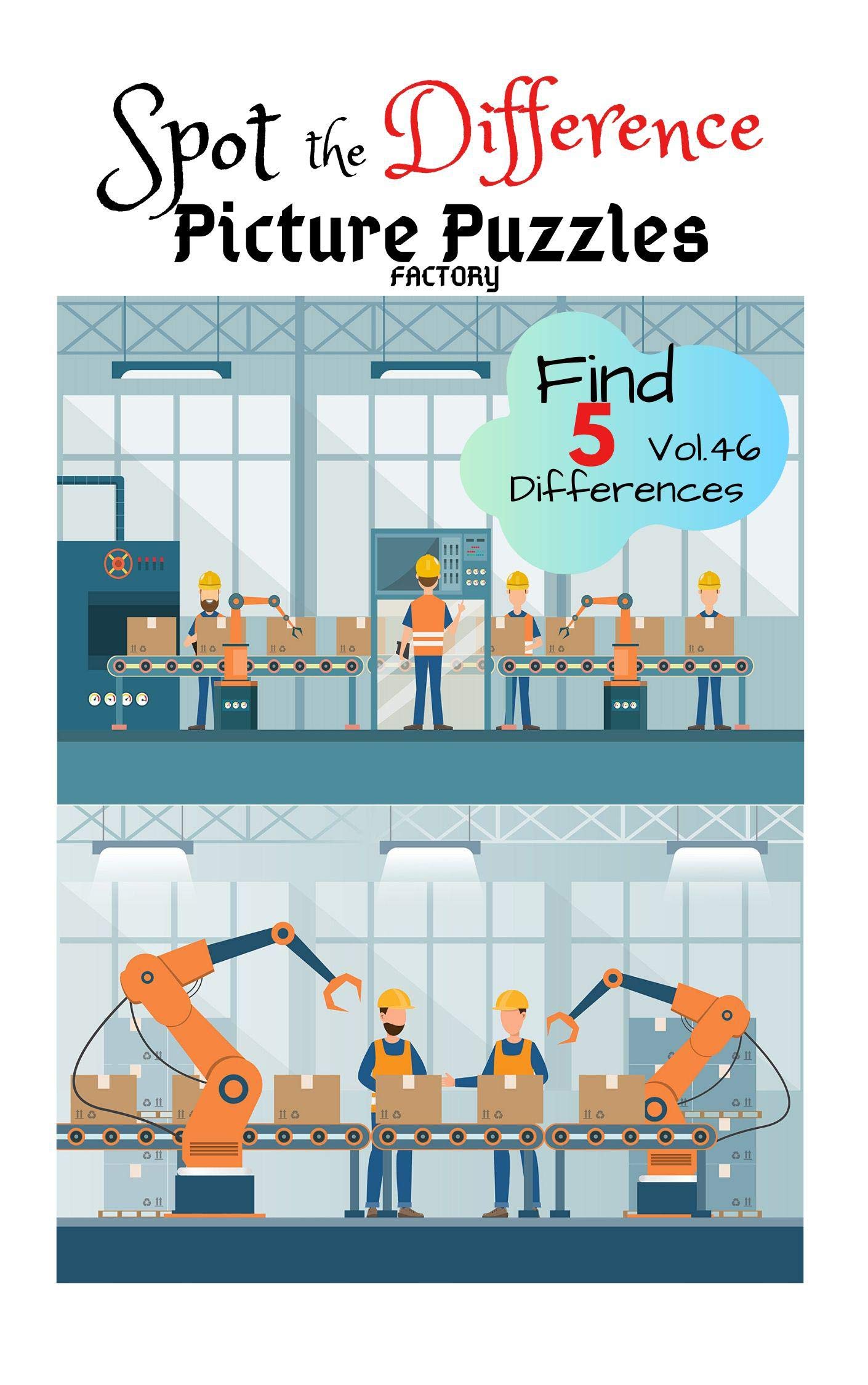 Spot the Difference Picture Puzzles "FACTORY" Find 5 Differences vol.46
