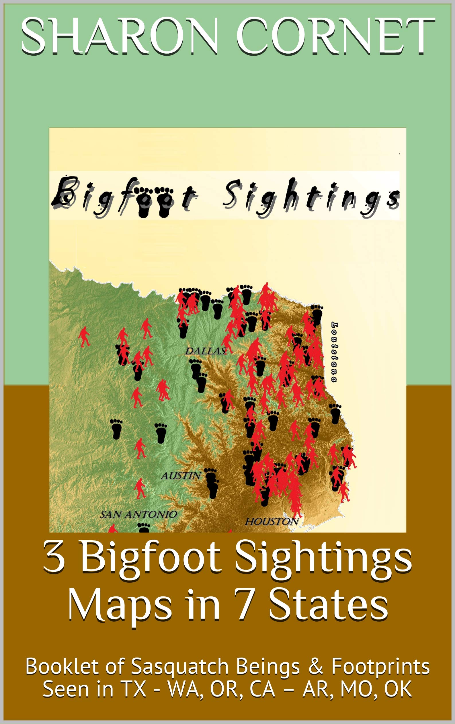 3 Bigfoot Sightings Maps in 7 States Booklet of Sasquatch Beings