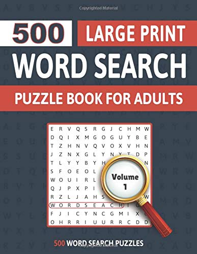 500 Large Print Word Search Puzzle Book For Adults: Hours Of Fun and ...