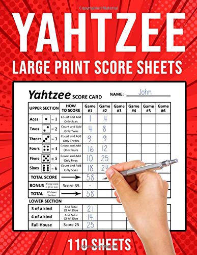 yahtzee score sheets large print yahtzee score cards pads 110 sheets by puzzle king publishing goodreads