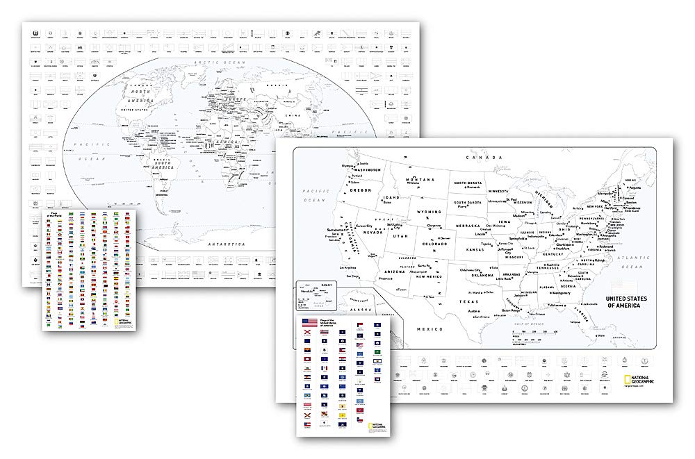 National Geographic: World and United States Coloring Maps [Map Pack ...