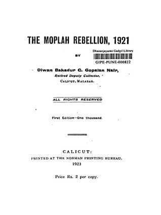 The Moplah Rebellion, 1921