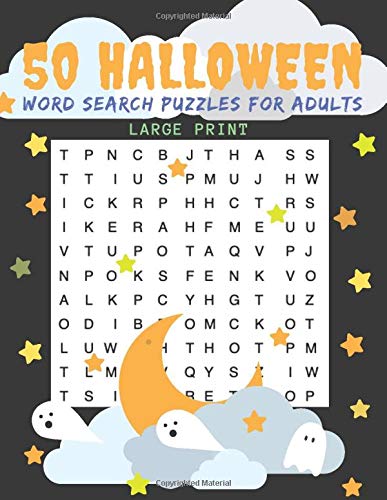 50 Halloween Word Search Puzzles for Adults Large Print: Large Print ...