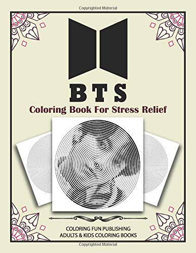 BTS Coloring Book for Stress Relief: BTS - Dots Lines Spirals Coloring ...