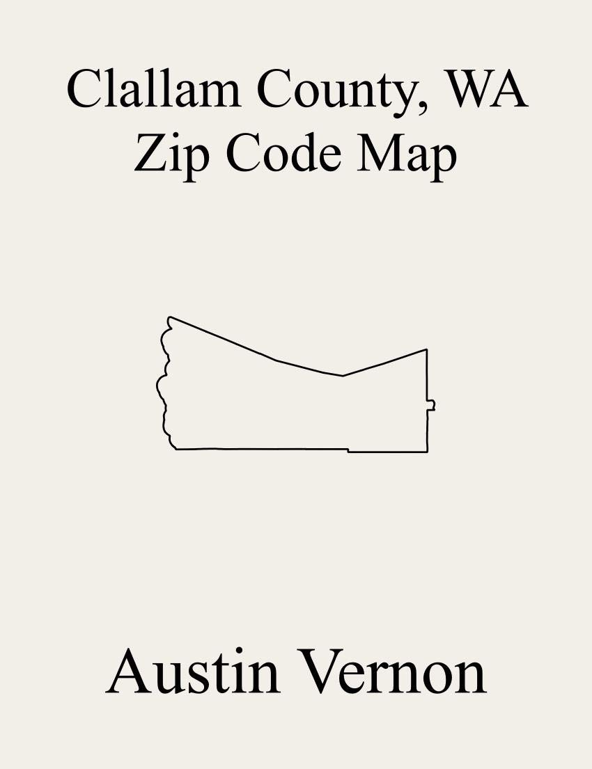 Clallam County, Washington Zip Code Map Includes Port Angeles, Agnew