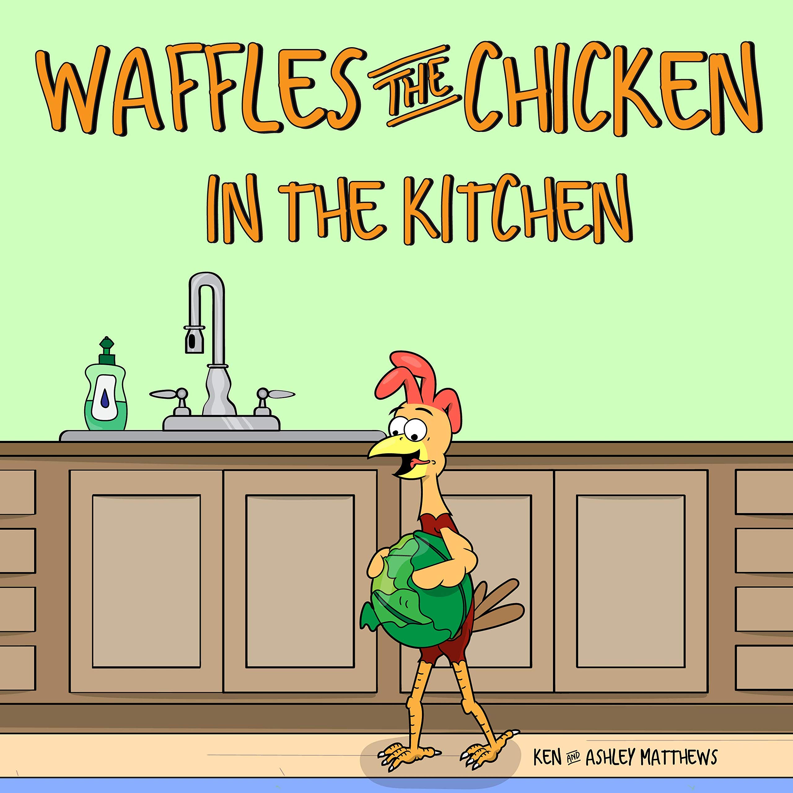 Waffles the Chicken in the Kitchen