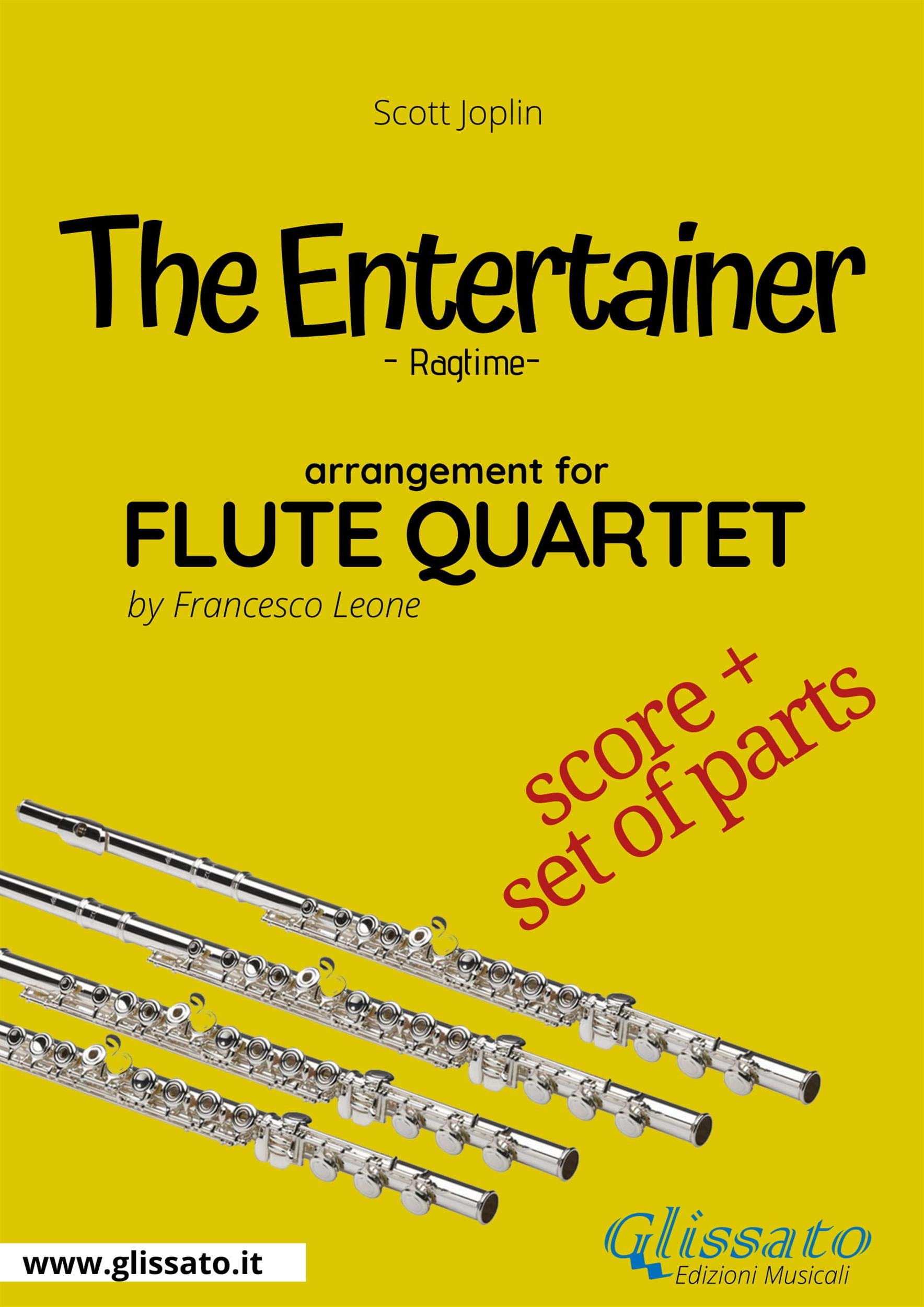 The Entertainer Flute Quartet score & parts Ragtime by Scott Joplin