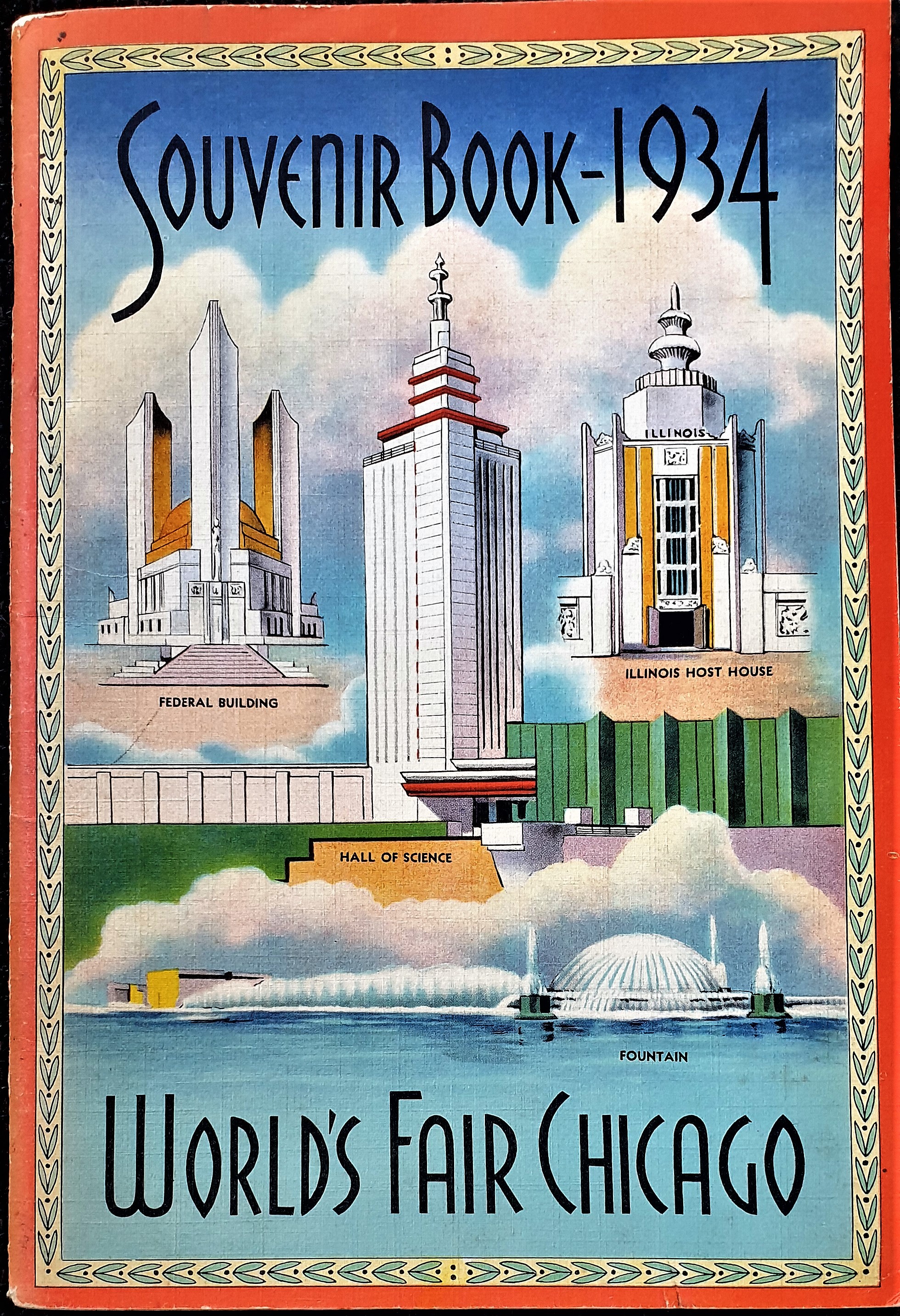 Ouvre-lettre Souvenir Foire Universelle Chicago 1934 - Manche Bakélite Doré