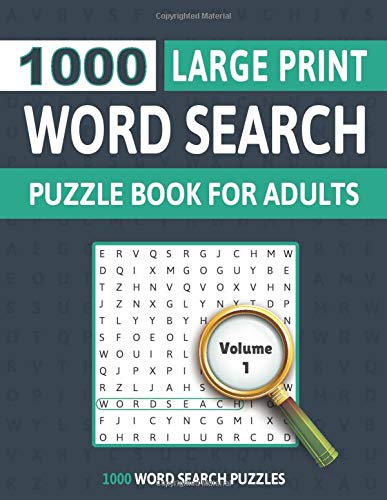 1000 Large Print Word Search Puzzle Book For Adults: Hours Of Fun and ...