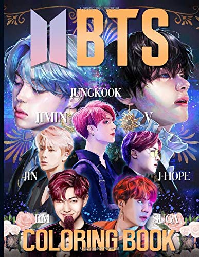 BTS Coloring Book: Stress Relief with BTS Jin, RM, JHope, Suga, Jimin ...