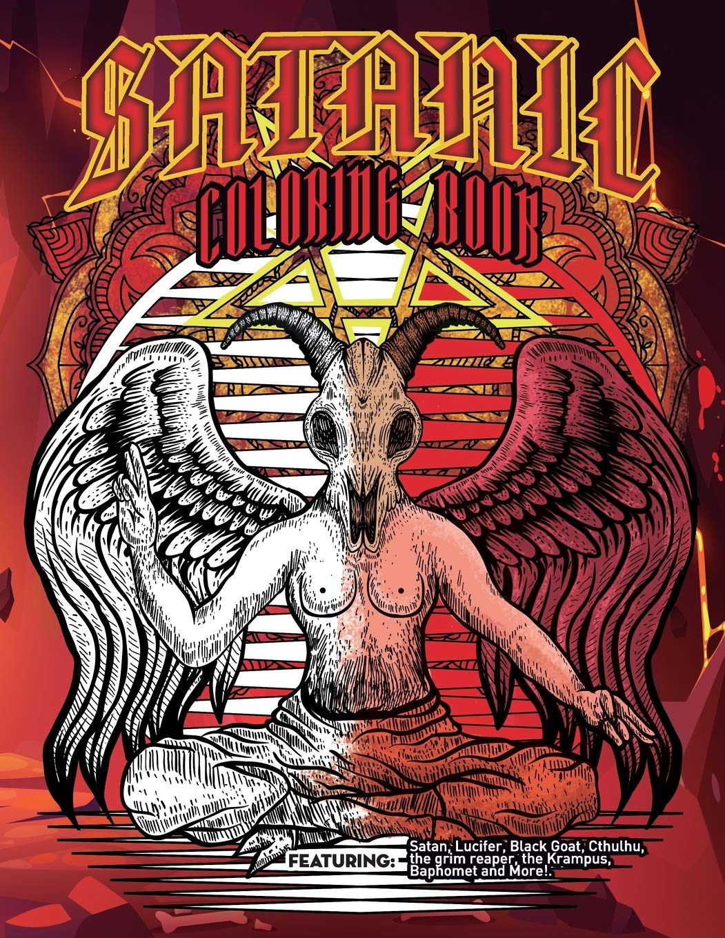 Satanic Coloring Book: Featuring: Satan, Lucifer, Black Goat, Cthulhu ...