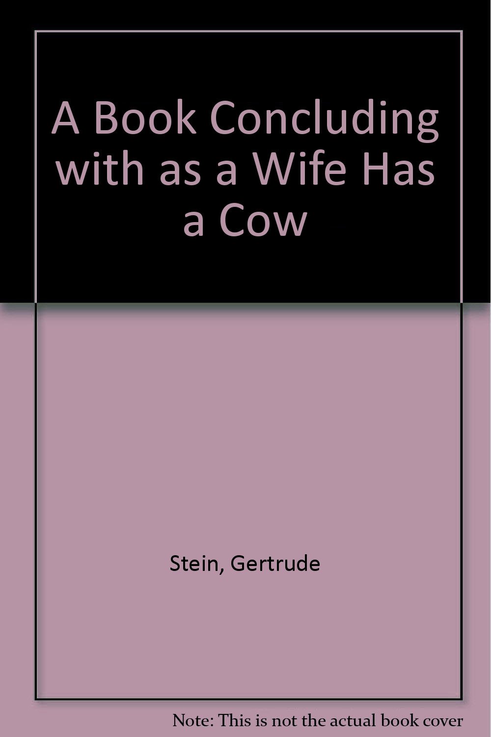 A Book Concluding With As a Wife Has a Cow book cover
