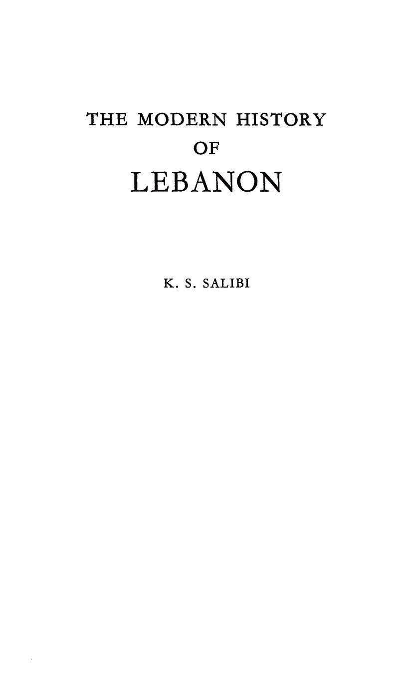 The Modern History Of Lebanon by Kamal Salibi Goodreads