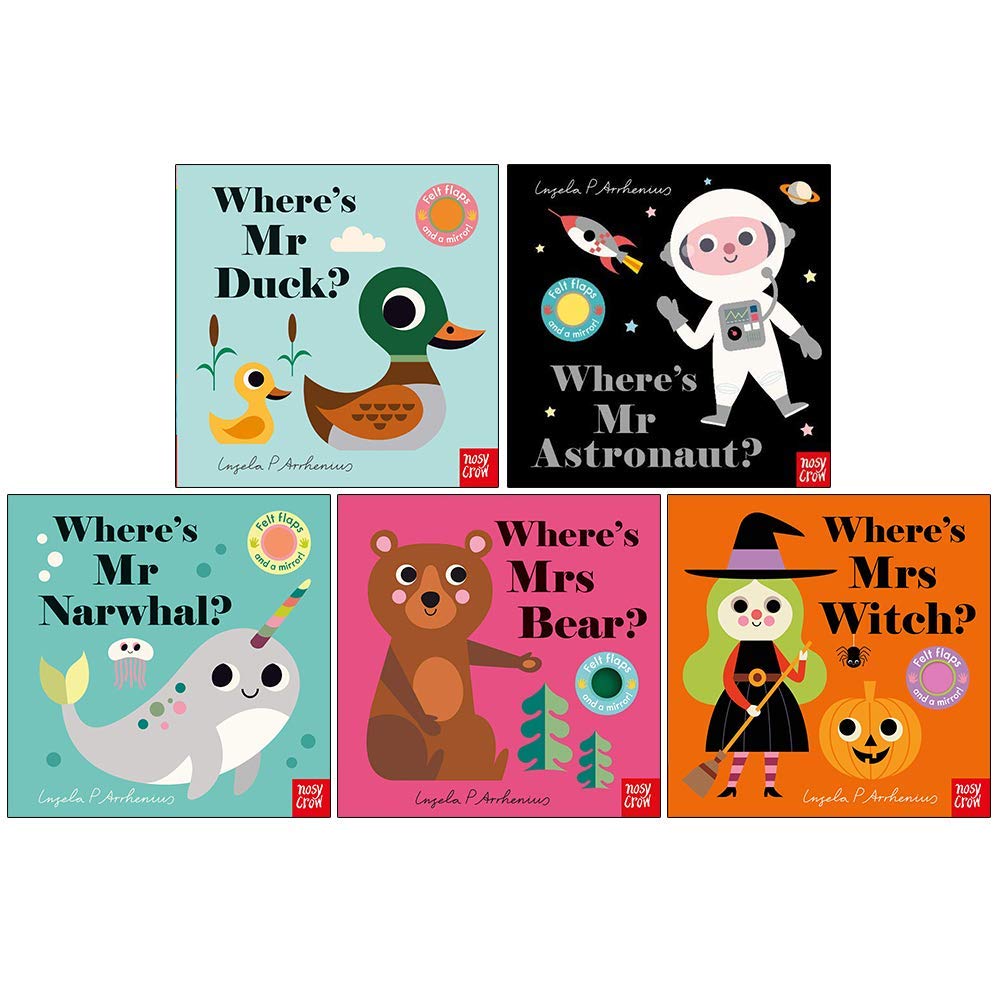 Felt Flaps And A Mirror! Series 5 Books Collection Set By Ingela P Arrhenius  Where's Mr Lion Wheres Mr Duck