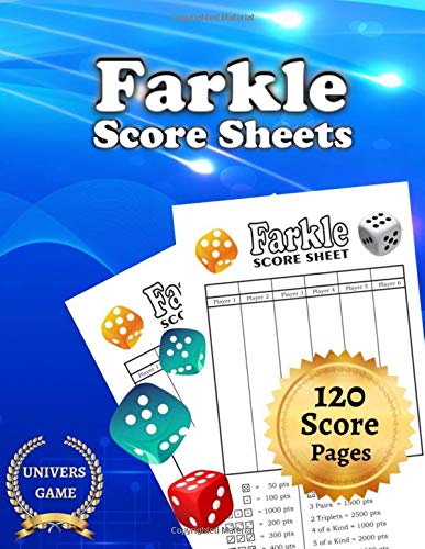 farkle score sheets: Large print 8.5" x 11" inches 120 score pages ...