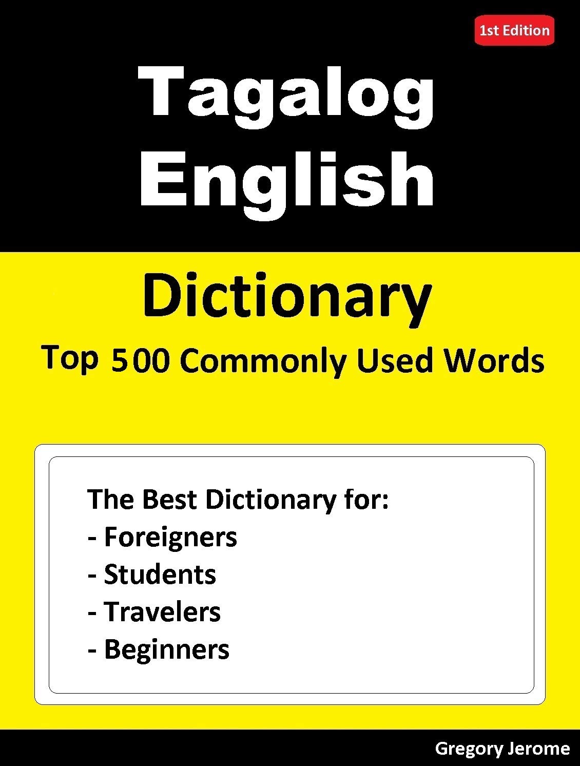 Tagalog English Dictionary Top 500 Commonly Used Words Dictionary for