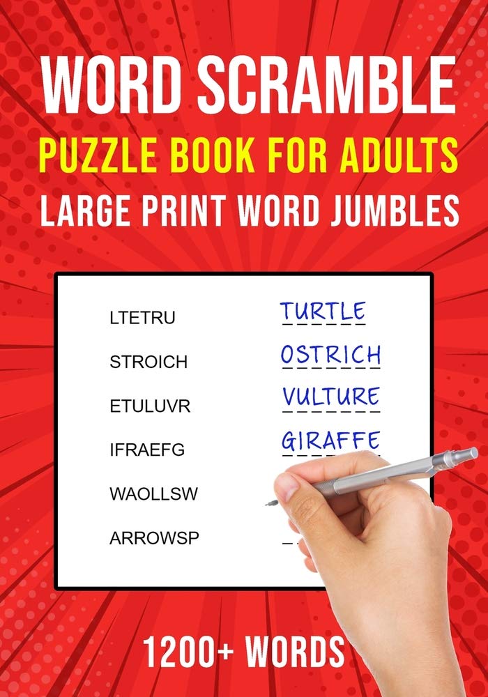 Word Scramble Puzzle Books for Adults Large Print Word Jumbles 1200