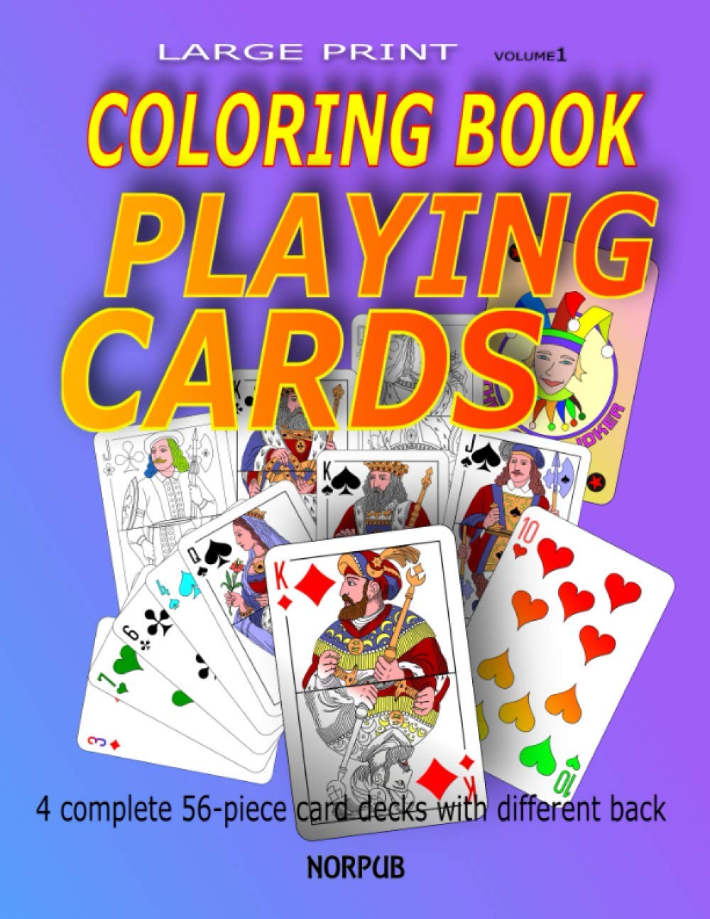 PLAYING CARDS COLORING BOOK 4 complete 56piece card decks, you can