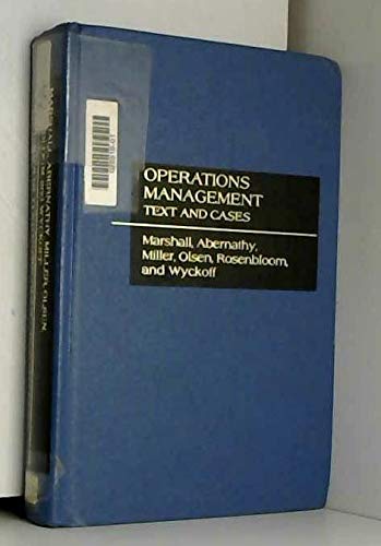 Operations management: Text and cases by Paul W. Marshall | Goodreads